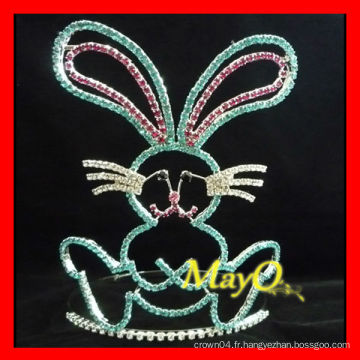 Grande couronne de lapin de lapin en rhinestone pour Pâques, tailles disponibles